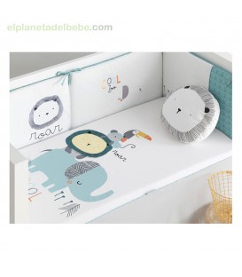 EDREDON + PROTECTOR  CUNA 120X60 COOL ZOO PIRULOS