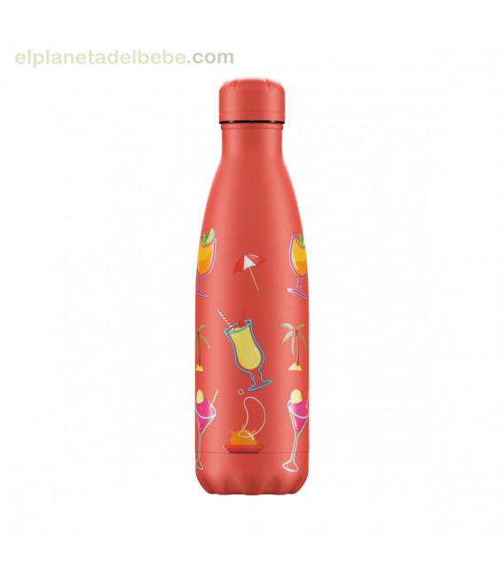BOTELLA INOX POOL PARTY CORAL 500 ML CHILLY