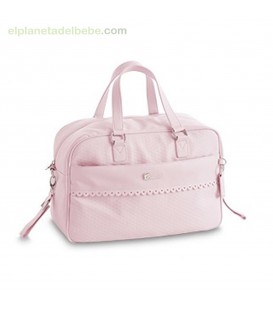 BOLSO ECOPIEL + CAMBIADOR 291 ROMBOS ROSA PIRULOS