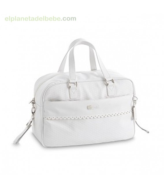 BOLSO ECOPIEL + CAMBIADOR 291 ROMBOS BLANCO PIRULOS