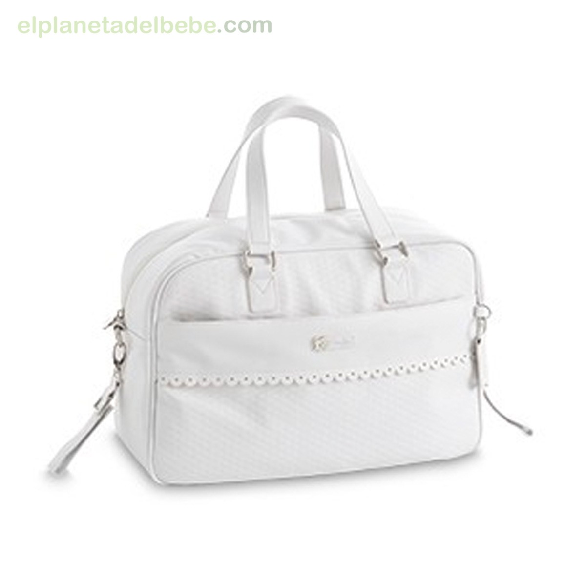 Mochila Bolso Blanca Rombos