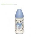 BIBERON BASIC PERRITOS AZUL SILICONA 270ML SUAVINEX