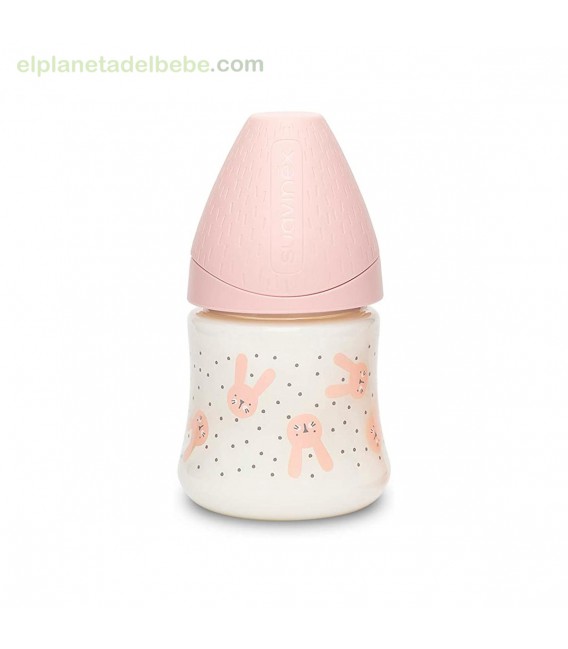 BIBERON VIDRIO 120ML HYGGE RABBIT ROSA SUAVINEX