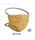 SET 2 MASCARILLAS ADULTOS TEXTURE OCRE PIRULOS