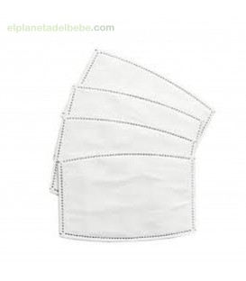 SET 4 FILTROS MASCARILLA INFANTIL BLANCO PIRULOS