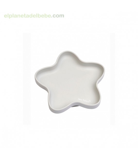 PLATO DE SILICONA STAR GRIS SARO