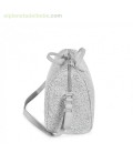 BOLSA CANASTILLA FLOWER MELLOW GRIS PASITO A PASITO