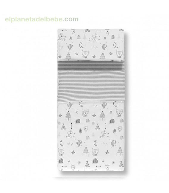 SACO NORDICO Y FUNDA ALMOHADA 60X120 INDIAN GRIS