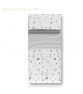 SACO NORDICO Y FUNDA ALMOHADA 60X120 INDIAN GRIS