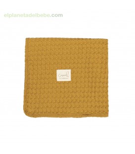 MANTA CROCHET 95X75 OCRE BIMBI