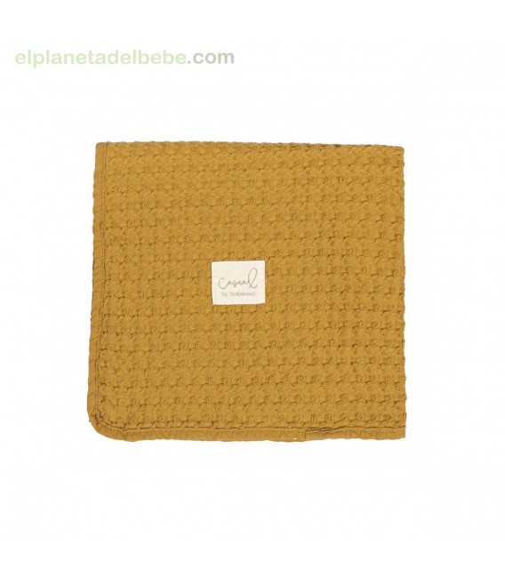 MANTA CROCHET 110X145 OCRE BIMBI