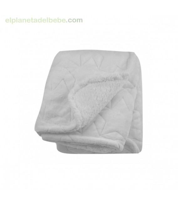 MANTA BORDADA STARS GRIS 80X110 PIRULOS