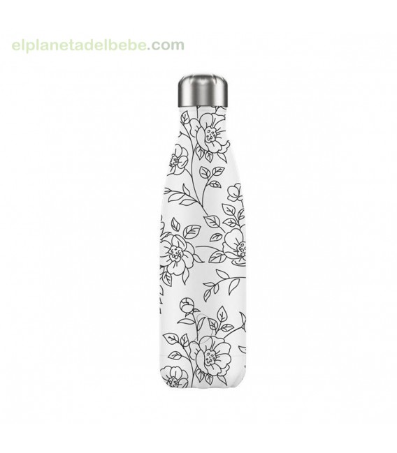 BOTELLA INOX DRAWING FLORES 500ML CHILLY