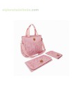 BOLSO COCHECITO + CAMBIADOR + PORTADOC LITTLE FOREST ROSA TUC TUC