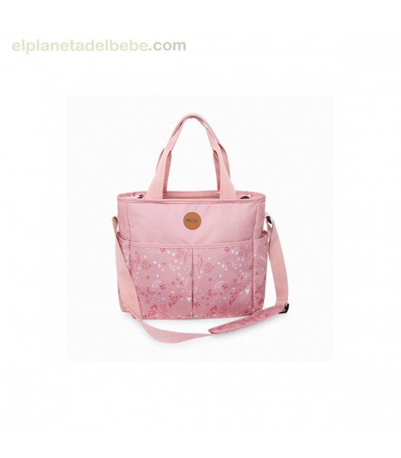 BOLSO COCHECITO + CAMBIADOR + PORTADOC LITTLE FOREST ROSA TUC TUC