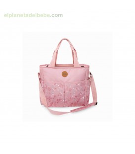 BOLSO COCHECITO + CAMBIADOR + PORTADOC LITTLE FOREST ROSA TUC TUC