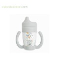 TAZA EVOLUTIVA CON ASAS Y TETINA SILICONA TUCTUC&FRIENDS GRIS TUC TUC