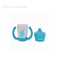 TAZA EVOLUTIVA CON ASAS Y TETINA SILICONA HELLO DINOS TUC TUC