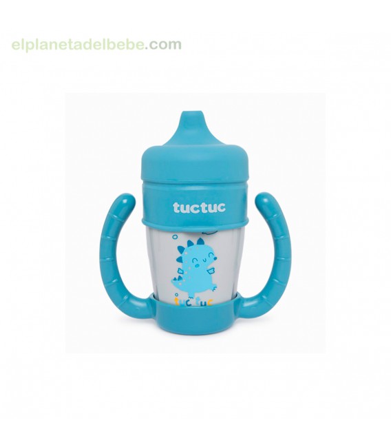 TAZA EVOLUTIVA CON ASAS Y TETINA SILICONA HELLO DINOS TUC TUC