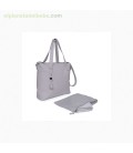 BOLSO PANERA + CAMBIADOR POLIPIEL LOVE GRIS TUC TUC