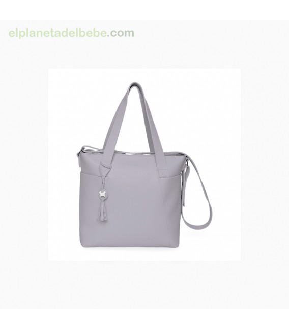 BOLSO PANERA + CAMBIADOR POLIPIEL LOVE GRIS TUC TUC