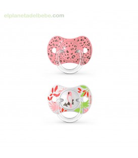 CHUPETE S 0/6M 2 UDS JUNGLE ROSA SUAVINEX
