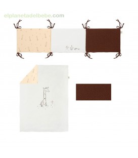 FUNDA NORDICA 100X135 + PROTECTOR JIRAFA CHOCO CASUAL