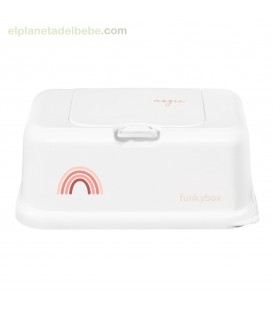 CAJA TOALLITAS FUNKYBOX BLANCA ARCOIRIS ROSA