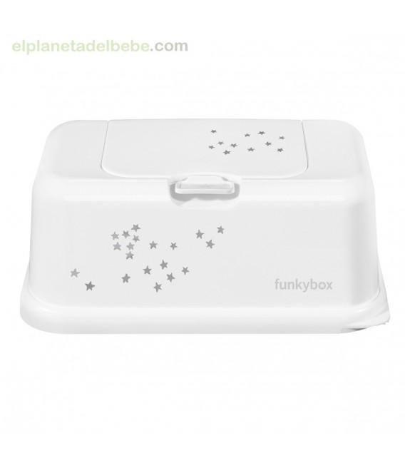 CAJA TOALLITAS FUNKYBOX BLANCA ESTRELLITAS