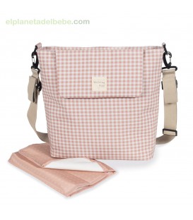 BOLSA CANASTILLA I LOVE VICHY ROSA WALKING MUM