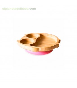 PLATO BAMBOO BUHO ROSA ECO RASCALS