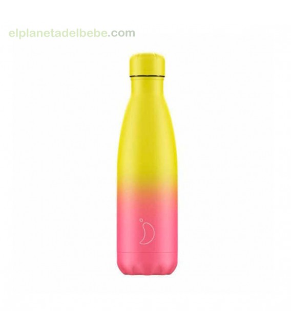 BOTELLA CHILLYS GRADIENT NEON AMARILLO&ROSA 500ML