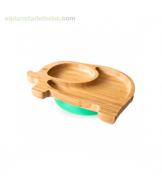 PLATO BAMBOO ELEFANTE VERDE ECO RASCALS