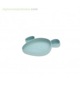 PLATO SECCIONES SILICONA LITTLE CHUM RATON AZUL LASSIG