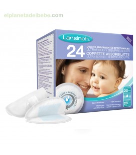 DISCOS LACTANCIA DESECHABLES (24 UDS) BLUE LOCK LANSINOH