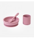 SET DE ALIMENTACION SILICONA 3 PIEZAS NORDIC PARTY ROSA SARO