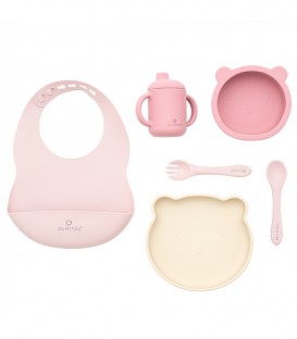 VAJILLA 7 PIEZAS SILICONA PINK OLMITOS