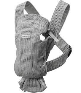 MOCHILA PORTABEBÉ MINI GRIS TEJIDO MESH BABY BJORN