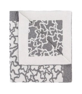 MANTA KAOS JACQUARD BLANCO GRIS TOUS
