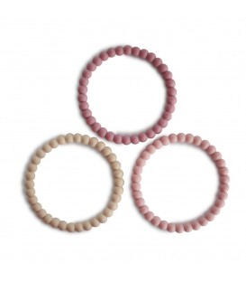MORDEDOR PACK 3 BRAZALETES PEARL LINEN-PEONY-PALE PNK MUSHIE
