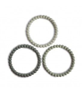MORDEDOR PACK 3 BRAZALETES PEARL GR TEA-CL GRY-SEA SA MUSHIE