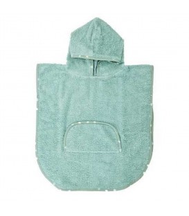 PONCHO RIZO ALGODON BTBOX VERDE SAGE 1-4 años