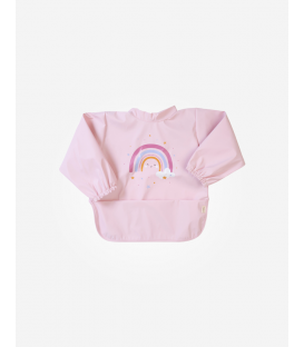 BABERO IMPERMEABLE CON MANGAS ROSA SARO