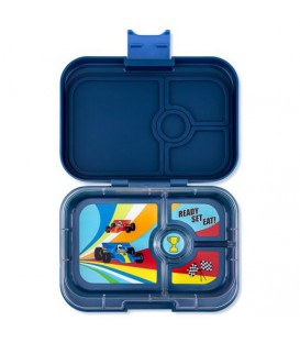 YUMBOX PANINO 4 COMPART. MONTECARLO BLUE + RACE CARS