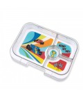 YUMBOX PANINO 4 COMPART. MONTECARLO BLUE + RACE CARS