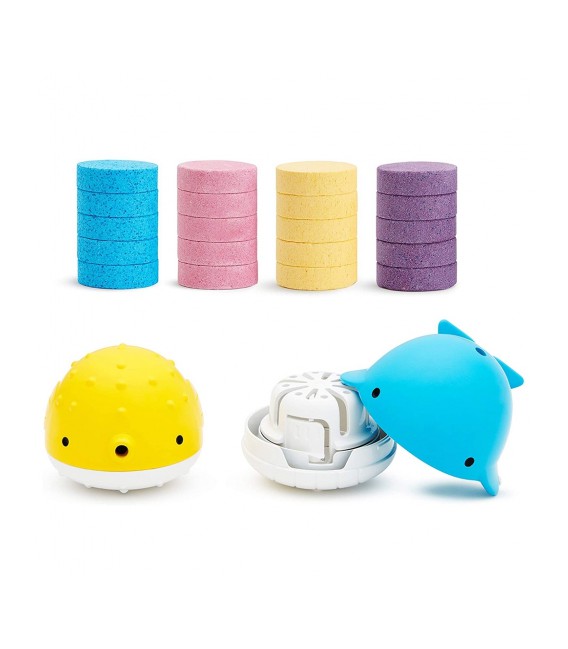 JUGUETE DISPENSADOR COLOR BUDDIES CON BOMBAS DE BAÑO MUNCHKIN