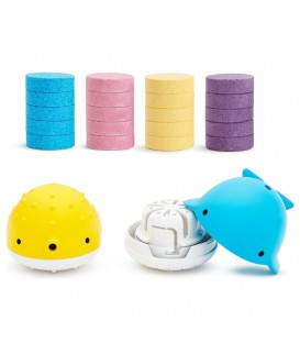 JUGUETE DISPENSADOR COLOR BUDDIES CON BOMBAS DE BAÑO MUNCHKIN