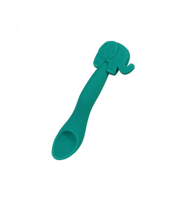 CUCHARA DE SILICONA VERDE ELEFANTE M&M