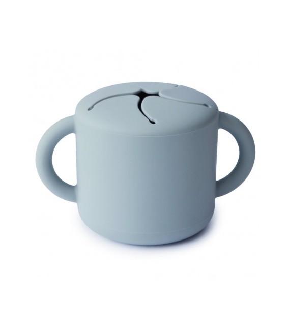 TAZA PARA SNACK SILICONA SOLID POWDER BLUE MUSHIE
