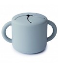TAZA PARA SNACK SILICONA SOLID POWDER BLUE MUSHIE